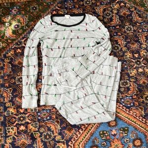 Jcrew pajama set Christmas lights size medium women’s